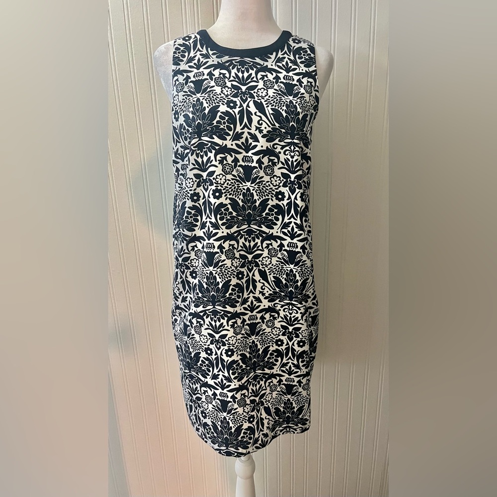 LOFT Navy and White Floral Dress